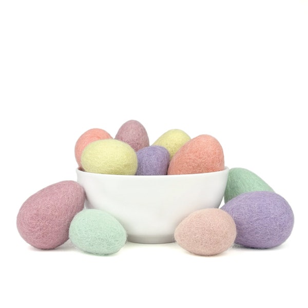 Felt Eggs, Pastel Collection | Set of 6 or 12