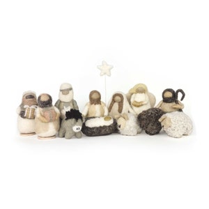 12 Piece Wool Nativity- Nordic Neutral Collection