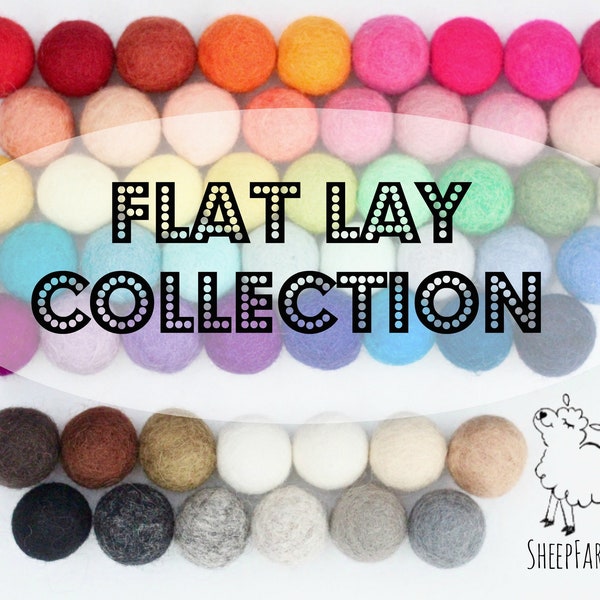 Loose felt balls- Add a pop of fun to your flat lay photos- Choose 1, 2, or 3 of each color in our collection