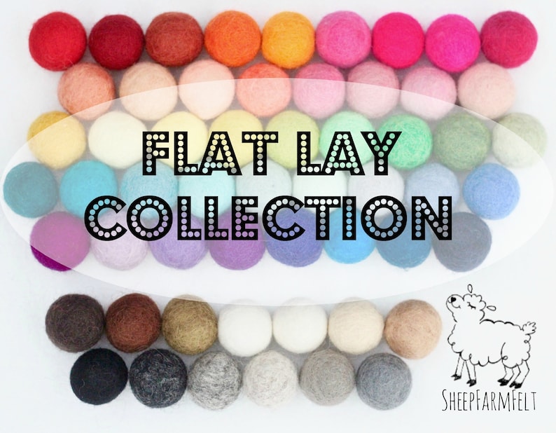 Loose felt balls Add a pop of fun to your flat lay photos Choose 1, 2, or 3 of each color in our collection image 1