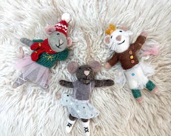 Dancing Mouse Ornament Collection | Sheep Farm Felt Exclusive