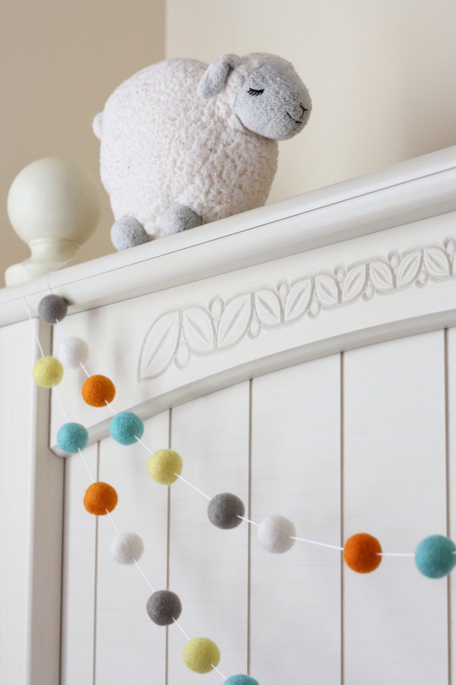 Felt Ball Garland Garland Boy Nursery Decor Pom Pom Etsy