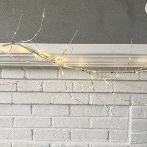 6' Decorative Birch Garland with Mini Lights image 1