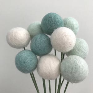 Mint flower bouquet Spring Felt Ball Flower-Colorful Wedding Decor Baby Shower Decor Wedding Shower Decoration sister gift image 2