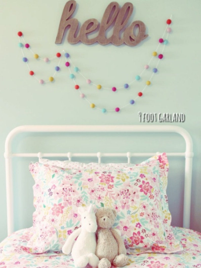 Nursery Decor Custom Felt Ball Garland Nursery Wall Art Etsy