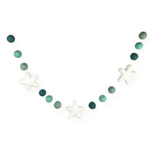 Coastal Drift | White & Mint Starfish Garland