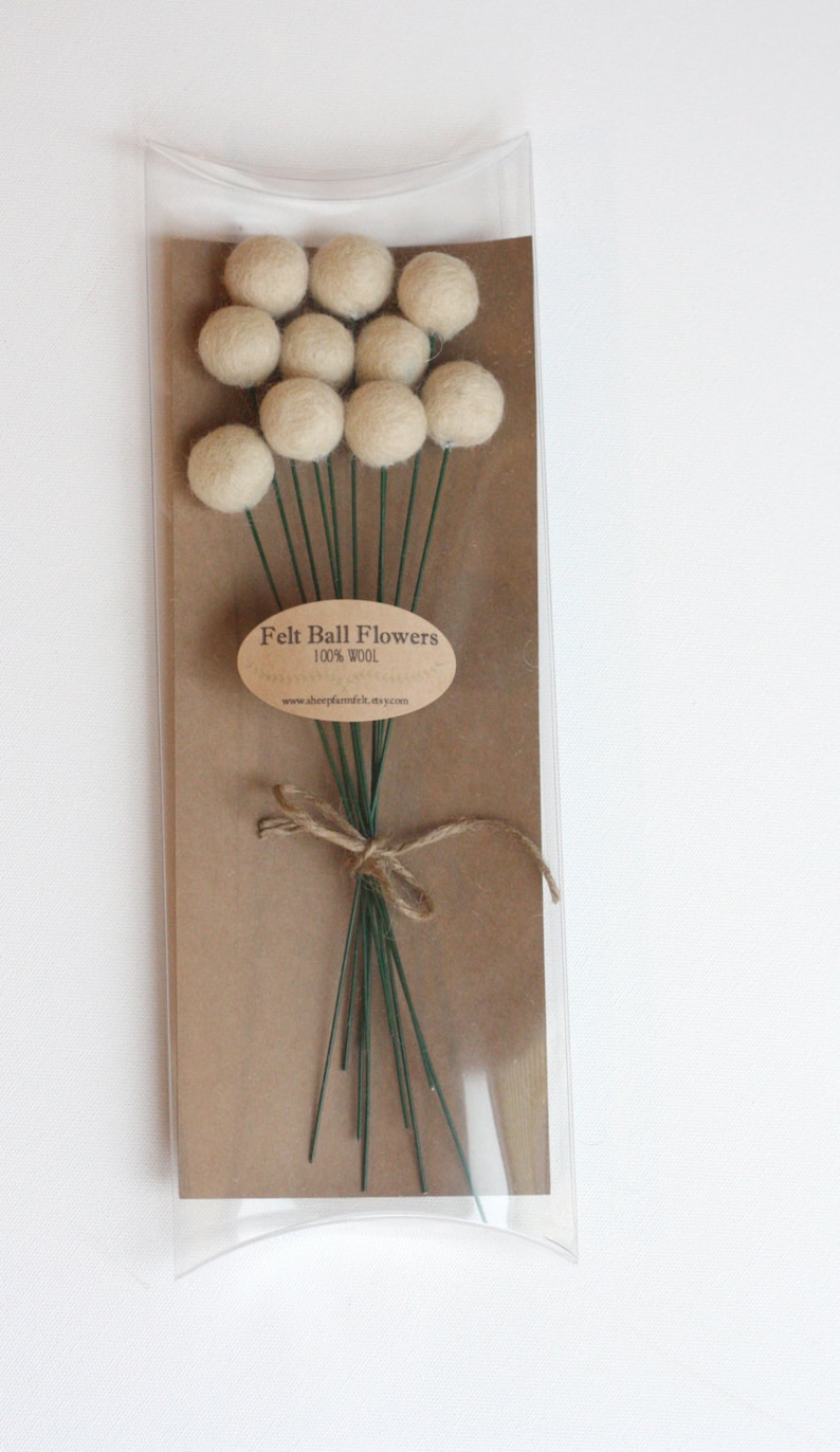 Billy Ball Wool Felt Flowers Customize your Bouquet Colorful Etsy