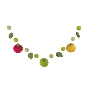 Apple Orchard | Apple & Leaf Felt Ball Fall Garland