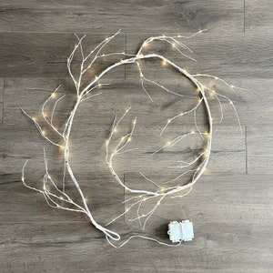 6' Decorative Birch Garland with Mini Lights image 7