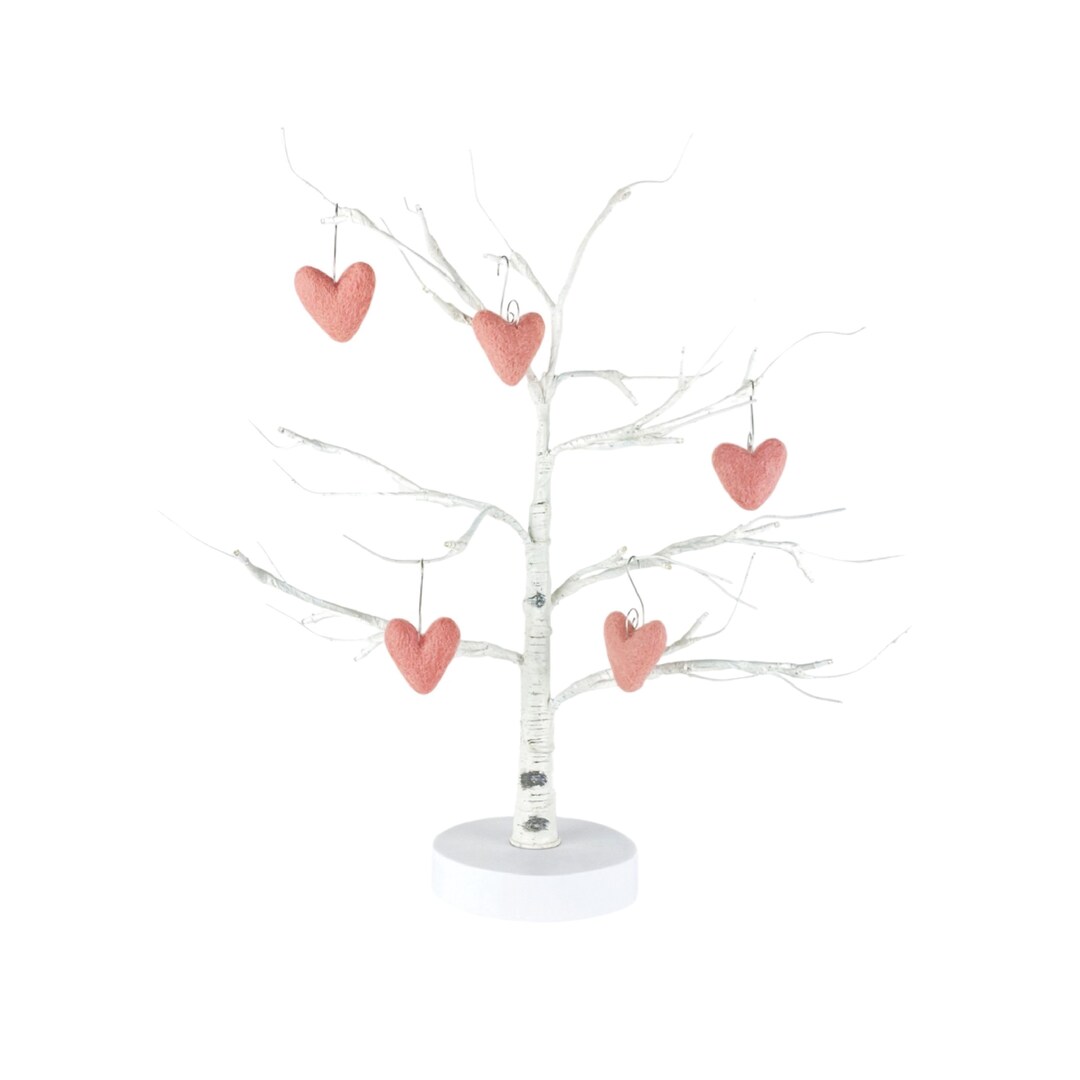 Light Pink Felt Heart Ornaments Set of 3 or 5 Etsy