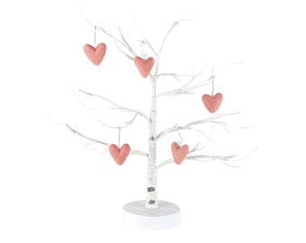 Light Pink Felt Heart Ornaments | Set of 3 or 5