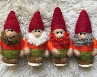 Max Gnome- Roving Gnome- 6 inch needlefelted wool gnome