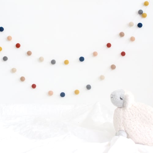 Mint Garland Felt Ball Garland Pom Pom Garland Baby Boy Etsy