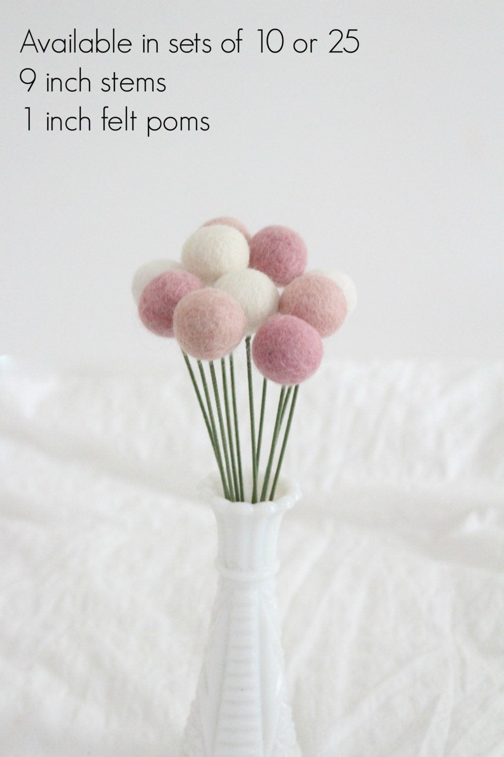 Wool Felt Balls - Size, Approx. 2CM - (18 - 20mm) - 25 Felt Balls Pack -  Color Dusty Pink-4005 - 2CM Felt Balls - Felt Pom Poms - Pink Beads