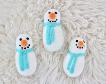 Felt Snowmen- Aqua Scarves