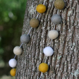 Felt Ball Garland- Nature Neutrals- Pom Pom Garland