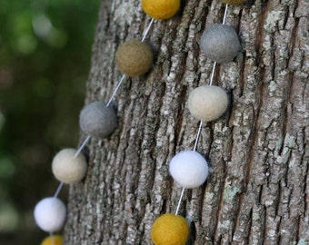 Felt Ball Garland- Nature Neutrals- Pom Pom Garland