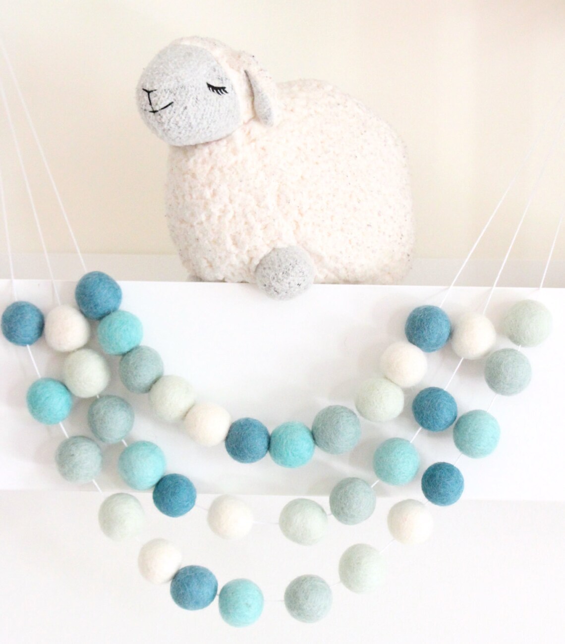 Mint Felt Ball Garland Nursery Decor GarlandPom Pom Etsy