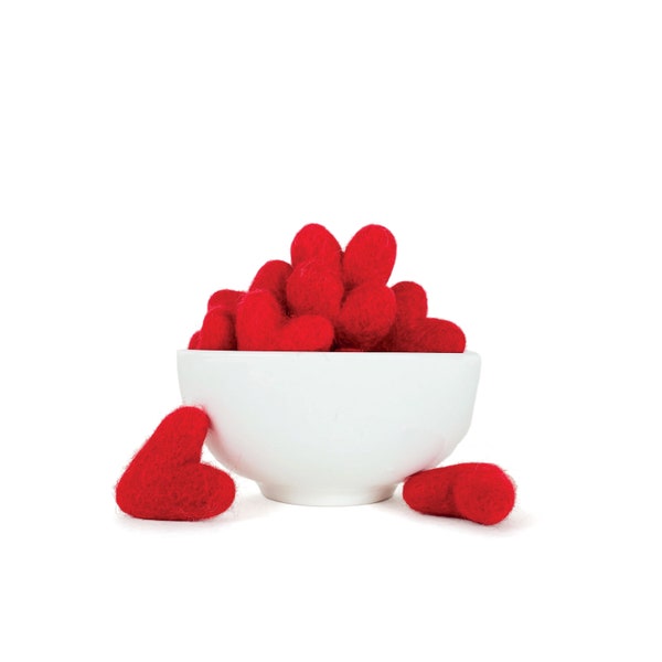 Red Felt Hearts Etsy