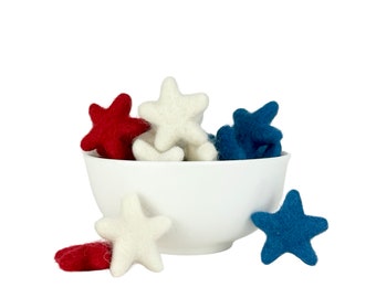 Rot, Weiß & Blau Filz Sterne