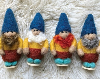 Humphrey Gnome- Roving Gnome- 6 inch needlefelted wool gnome