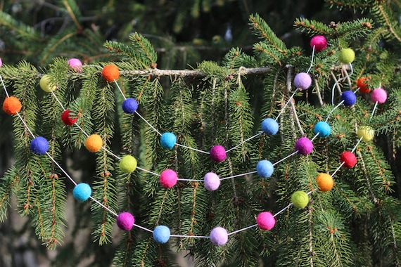 2.5 cm balls. All The Jingle Bells & Whistles Christmas Felt Ball Garland by Sheep Farm Felt Multicolored Christmas Tree trim 2.5 cm balls. All The Jingle Bells & Whistles Christmas Felt Ball Garland by Sheep Farm Felt Multicolored Christmas Tree trim