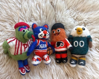 Philadelphia Mascot Felt Ornament Collection | Sheep Farm Felt Exclusive