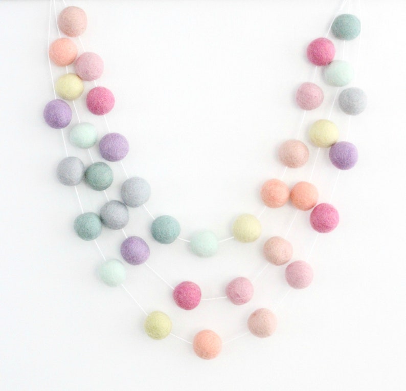 Rainbow Sorbet Pom Pom Garland Baby Room Etsy