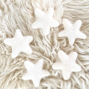 White Felt Stars