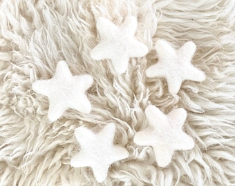 White Felt Stars