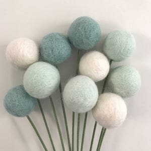 Mint flower bouquet Spring Felt Ball Flower-Colorful Wedding Decor Baby Shower Decor Wedding Shower Decoration sister gift image 1