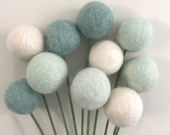 Mint flower bouquet- Spring Felt Ball Flower-Colorful Wedding Decor- Baby Shower Decor- Wedding Shower Decoration- sister gift