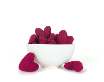 Wine Felt Hearts- Set of 5