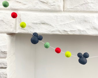 Merry Mouse Garland- Red & Green- Christmas Decor