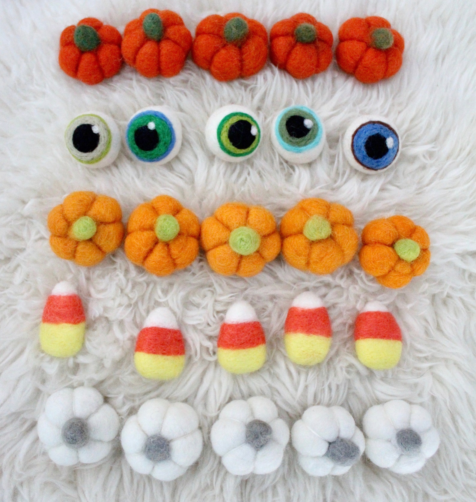 Felt Eyeballs Set of 5 Free US shipping Etsy