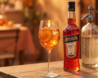 Aperol Spritz Candle, Realistic Cocktail Gel Wax Candle With Orange Slice, Drink Inspired Home Decor, Unique Gift For Cocktail Lovers