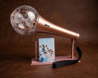 Stand for Lightstick Lightiny V2 + Photocard Holder | ATEEZ K-pop Display Stand | ATINY Collection Decor | (lightstick not included)