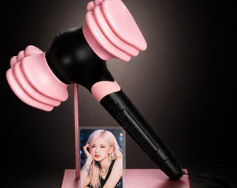 Stand for lightstick with Photocard Holder | Kpop Display Stand Aesthetic Setup | Fan Gift with Freebies Included (lightstick non included)