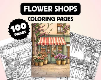 100 Blumen Ausmalseiten, elegante Blumen Laden Bilder zum Ausmalen (Digitaler Download)