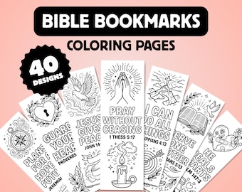 Bible Verse Coloring Bookmarks, Christian Scripture, Sunday School (Digital Download)