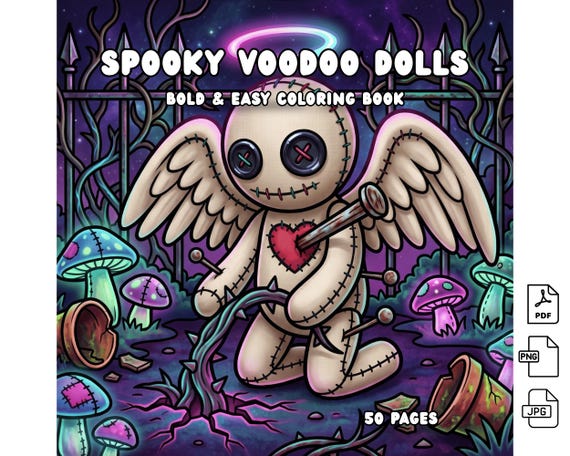 Haunted Doll Whimsigoth Gothic Coloring Book, Vintage Halloween, Dark Academia, Dark Coquette, Cozy Adult Coloring Book, Spooky Coloring