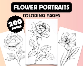 200 Floral Coloring Pages: Flower Line Art Designs (Printable PDF)
