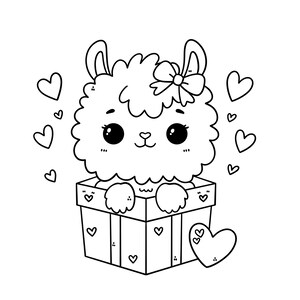 Kawaii Adult Coloring Pages, 42 Page Digital Coloring Book, Cute Printable PDF, Digital Download, Birthday Gifts for Her, Coloring Book image 2