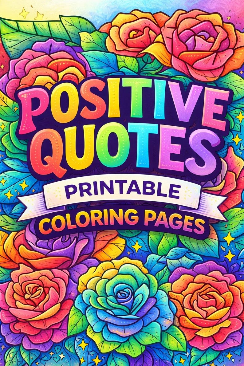 Positive Quotes 21 Coloring Pages for Adults & Kids Inspirational ...