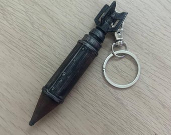 手描きの3Dプリント製ラストロケットキーホルダー、ゲーマー向けコレクターズアイテム
