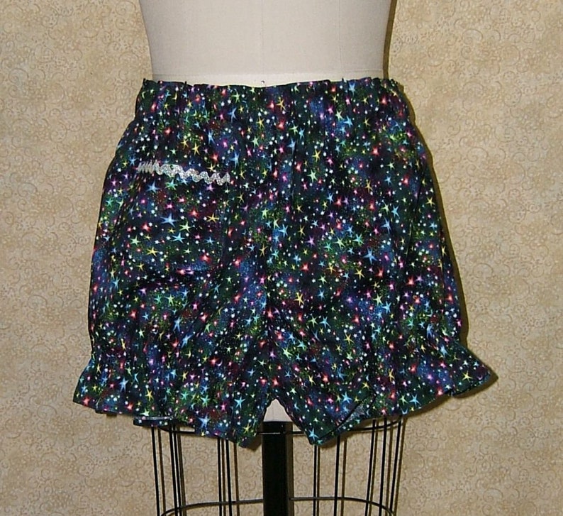 Twinkle lights knickers Rainbow Stars cotton cell pocket elastic at waist and leg openings