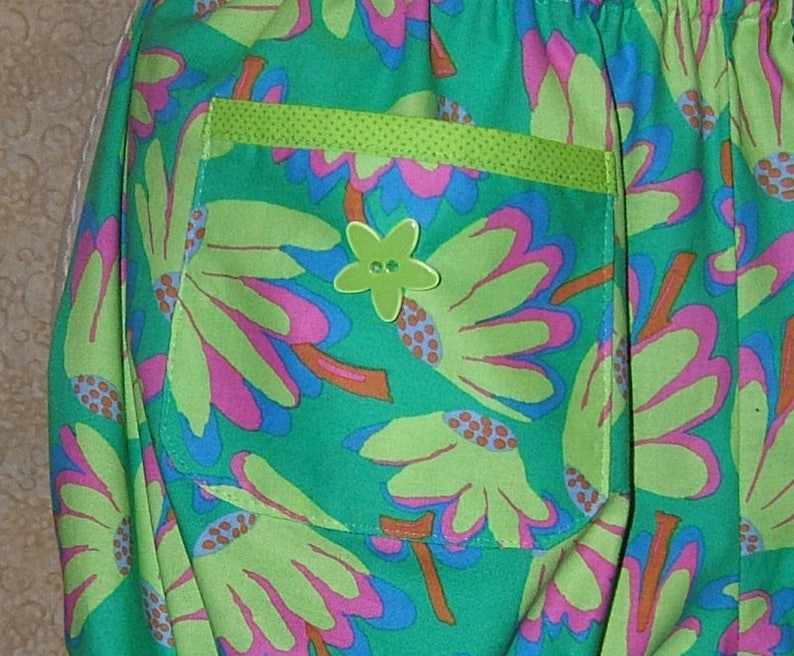 Knickers Daisy Lime Green Hot Pink Daisy Button Pocket Flower - Etsy