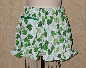 Pantalones bombachos de algodón irlandés con estampado de trébol para el Día de San Patricio (tallas L y XL)