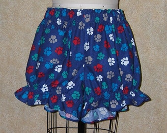Braguitas de algodón con estampado de patas de arcoíris, regalo para amantes de los perros (talla L)