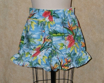 Braguitas de algodón con estampado hawaiano: Bloomers florales de ave del paraíso